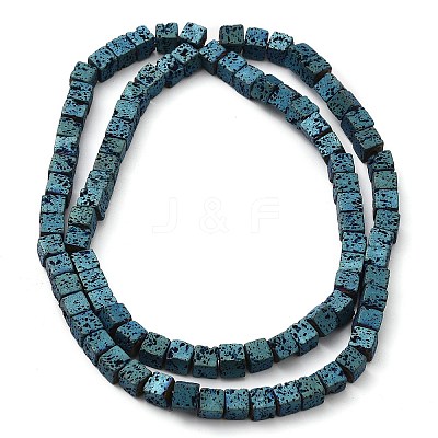 Electroplated Natural Lava Rock Beads Strands G-Q1009-B01-01-1