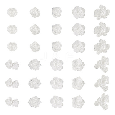 200Pcs Flower & Butterfly Resin Cabochons CRES-TA0001-89H-1