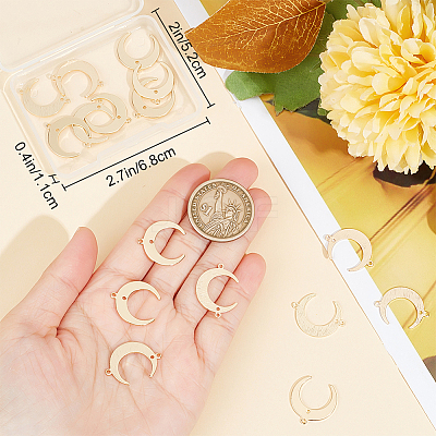 20Pcs 2 Styles Brass Connector Charms KK-BBC0011-66-1