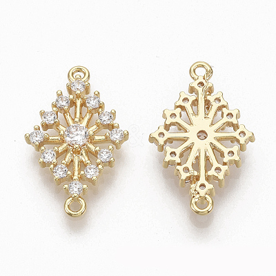 Brass Micro Pave Clear Cubic Zirconia Links X-ZIRC-Q021-058G-NF-1