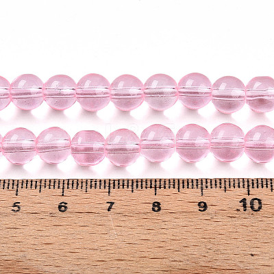Baking Paint Transparent Glass Beads Strands DGLA-N006-8mm-01-1