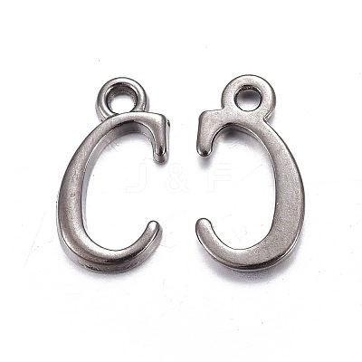 Gunmetal Plated Alloy Letter Pendants PALLOY-P097-03-C-1