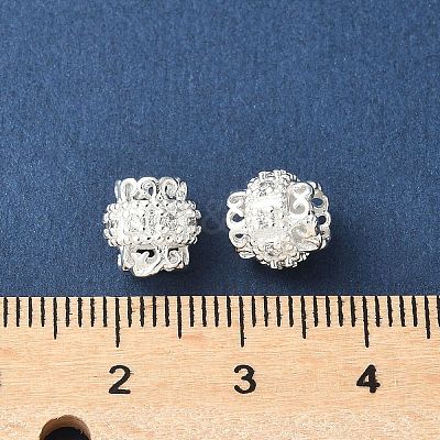 Brass Micro Pave Cubic Zirconia European Beads KK-U067-08S-06-1