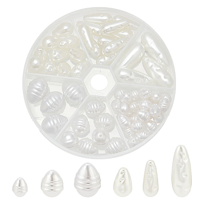 60pcs Eco-Friendly ABS Plastic Imitation Pearl Beads OACR-PH0004-18-1