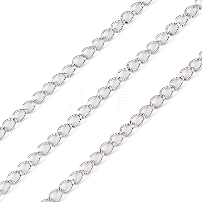 Anti-Tarnish Rhodium Plated 925 Sterling Silver Curb Chains STER-E072-01P-02-1