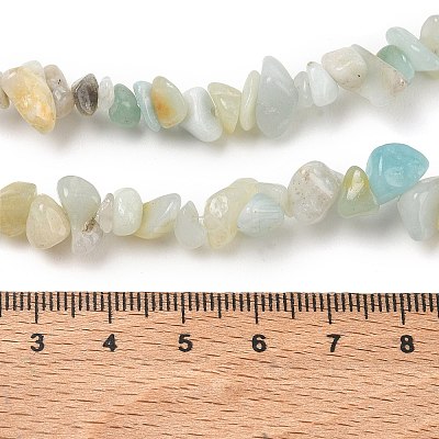 Natural Flower Amazonite Chips Beads Strands G-M205-12B-1