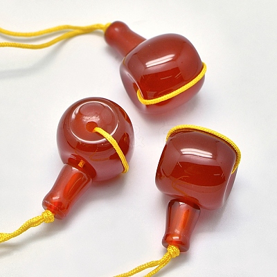 Natural Carnelian 3 Hole Guru Beads G-K208-02-A-08-1