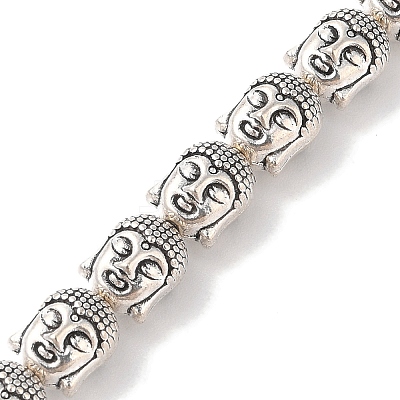 Tibetan Style Buddha Head Alloy Bead Strands X-TIBEB-O007-23-LF-1