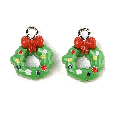 Christmas Theme Opaque Resin Pendants RESI-S08-02O-1