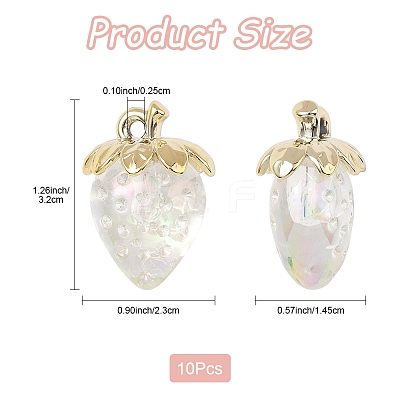 10Pcs Transparent Acrylic Pendants MACR-FS0002-08A-1