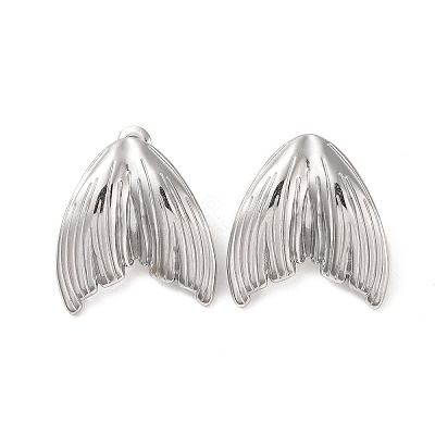 Non-Tarnish Mermaid Tail 304 Stainless Steel Stud Earrings for Women EJEW-L272-004P-1
