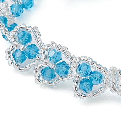Heart Glass Seed Beaded Bracelets for Women BJEW-JB10268-1
