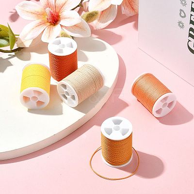 5 Rolls 5 Colors Round Waxed Polyester Cord YC-FS0001-02B-1