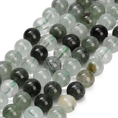 Natural Green Rutilated Quartz Beads Strands GG-CBAC678-A01-8mm-1