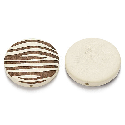 Painted Natural Wood Beads X-WOOD-N006-06C-1