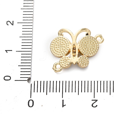 Brass Micro Pave Clear Cubic Zirconia Butterfly Connector Charms KK-C161-01G-11-1
