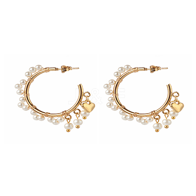Glass Pearl Beads Stud Earrings X1-EJEW-TA00003-1