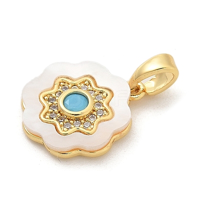 Brass Micro Pave Cubic Zirconia Pendents KK-M303-02G-09-1