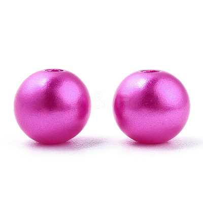 Spray Painted ABS Plastic Imitation Pearl Beads OACR-T015-05B-14-1