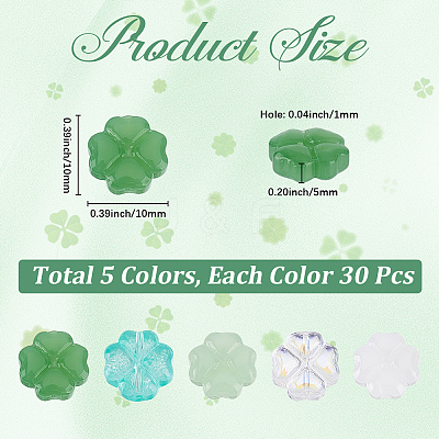 150Pcs 5 Colors Spray Painted Glass Beads GLAA-PA0001-53-1