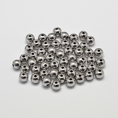 Rack Plating Brass Round Spacer Beads KK-I601-6mm-P-RS-1