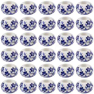 60Pcs Handmade Porcelain European Beads PORC-SC0001-25B-1