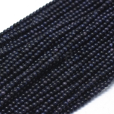 Synthetic Blue Goldstone Beads Strands G-D0013-82-1