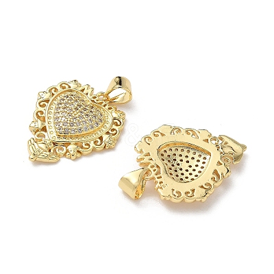 Brass Micro Pave Cubic Zirconia Pendants KK-L243-14G-02-1