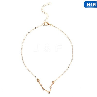 Twelve Constellation Alloy Crystal Rhinestone Link Chain Anklets for Women FS-WG97E4C-12-1