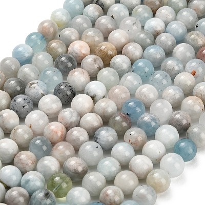 Natural Aquamarine Beads Strands G-F591-29A-12mm-02-1