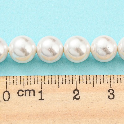 Electroplated Shell Pearl Beads Strands SHEL-F008-03B-01-1