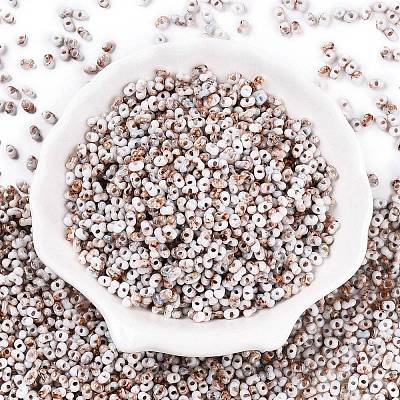 Two Tone Baking Paint Glass Seed Beads SEED-C003-01L-1