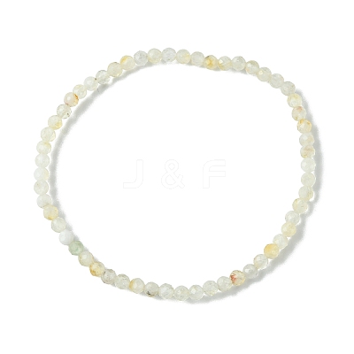 3mm Natural Yellow Quartz Faceted Round Beaded Stretch Bracelets for Women BJEW-JB10842-04-1