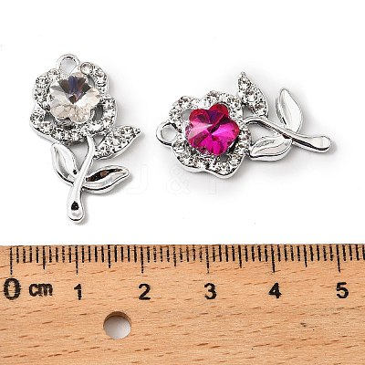 UV Plating Alloy Rhinestone Pendants FIND-A054-02S-1