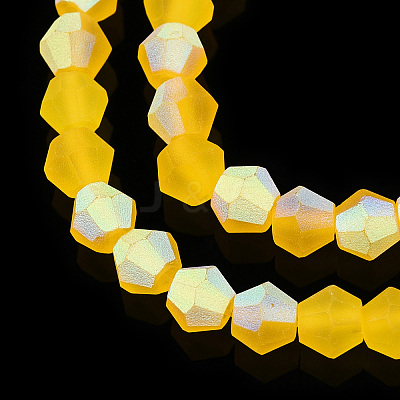 Imitate Austrian Crystal Bicone Frosted Glass Beads Strands GLAA-F029-TM2mm-A22-1