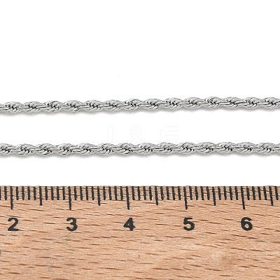 10Pcs 2MM 304 Stainless Steel Rope Chain Necklaces NJEW-G203-08P-1