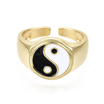 Brass Enamel Cuff Rings RJEW-S044-136-NF-1