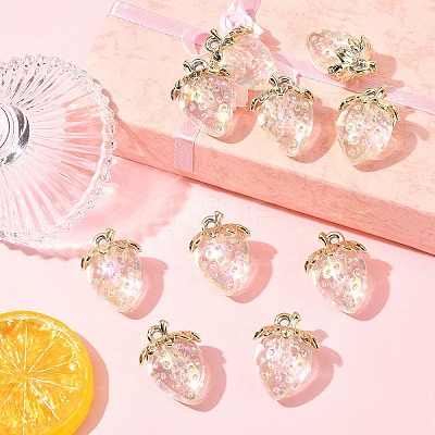 10Pcs Transparent Acrylic Pendants MACR-FS0002-08A-1