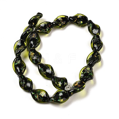 Handmade Dichroic Foil Glass Beads Strands DICH-U001-08B-1