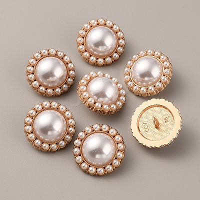 Plastic Imitation Pearl Shank Buttons DIY-WH0034-64KCG-1