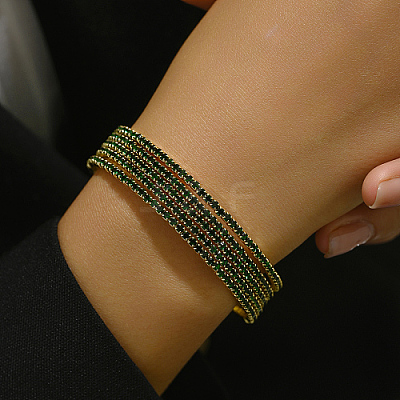 Real 18K Gold Plated Brass Multi Layer Wrap Bracelets RM1445-7-1