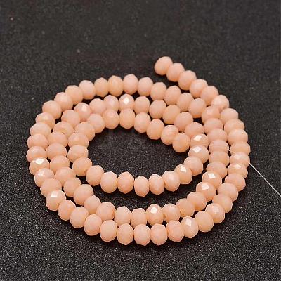Faceted Rondelle Glass Beads Strands X-GLAA-I033-6mm-32-1