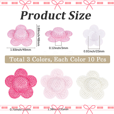30Pcs 3 Colors Cloth Doll Hat AJEW-SC0031-32-1