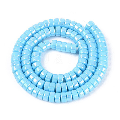 AB Color Plated Opaque Glass Beads Strands LS-GLAA-T026-3x6mm-P06-1