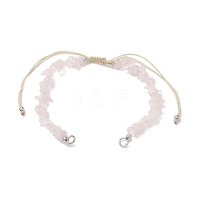 Natural Mixed Stone Chip Nylon Braided Beaded Bracelet Making AJEW-JB01296-1