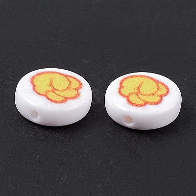 Opaque Printed Acrylic Beads SACR-F004-01A-1