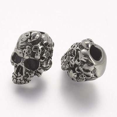 304 Stainless Steel European Beads STAS-P144-08AS-1