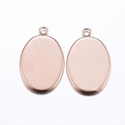304 Stainless Steel Pendant Cabochon Settings STAS-H378-06-1