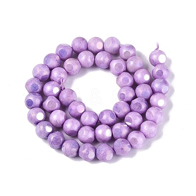Ombre Effect Dyed Electroplate Opaque Glass Beads Strands EGLA-Q130-01A-13-1