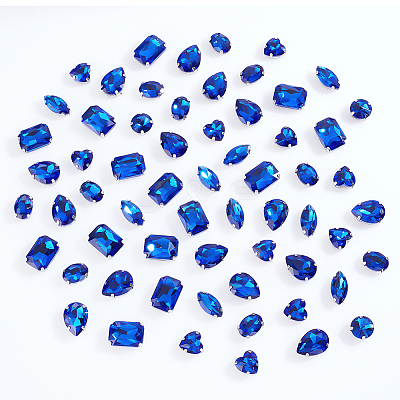 AHADEMAKER 1 Set Teardrop/Horse Eye/Heart/ Flat Round/Oval/Rectangle Octagon Shape Sew on Rhinestone FIND-GA0005-72D-1